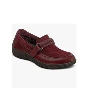 Orthofeet Orthopedic Chelsea  Leather Dress Loafer Size 9M Burgundy
